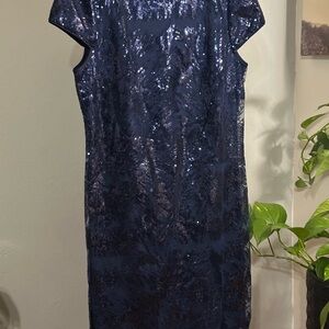 Vince Camuto Midnight Blue Sequin Mini Dress
